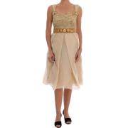 Dolce & Gabbana Silkesklänning - Elegant och Bekväm Yellow, Dam