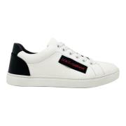 Dolce & Gabbana Läder Textured Sneakers för kvinnor White, Dam