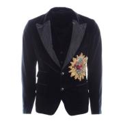 Dolce & Gabbana Herrarnas Applikationsblazer och Väst Black, Herr