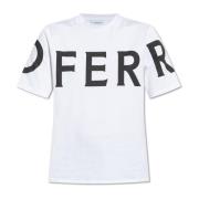 Salvatore Ferragamo T-shirt med logotyp White, Dam