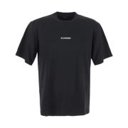 Jil Sander Kortärmad T-shirt, Klassisk Passform Black, Herr