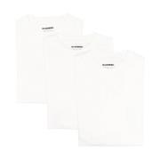 Jil Sander Ekologisk Bomull Logo Patch Långärmad T-shirt 3 Pack White,...