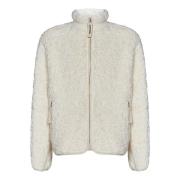 Jil Sander Vit Bomullsfleece Dragkedja Jacka White, Herr