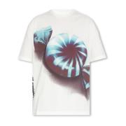 Jil Sander Tryckt T-shirt White, Dam