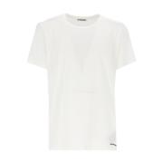 Jil Sander Vit Bomull T-shirt med Tryckt Logotyp White, Herr