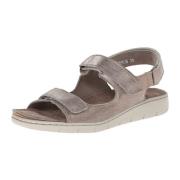 Mephisto Vintage Mörk Taupe Lädersandal för Kvinnor - Bred Passform Be...