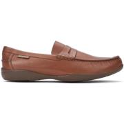 Mephisto Tidlösa kastanjebruna läderloafers Brown, Herr