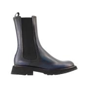 Alexander McQueen Klassiska Chelsea Boots i slätt kalvskinn Black, Her...