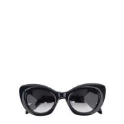 Alexander McQueen Curve Cat-Eye Solglasögon Black, Dam