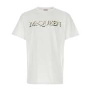Alexander McQueen Oversize Vit Bomull T-Shirt White, Herr