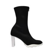 Alexander McQueen Scuba Soft Boots i svart canvas Black, Dam