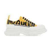 Alexander McQueen Gula Läder Tread Slick Sneakers Yellow, Dam