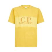 C.p. Company Jersey T-shirt med tie-dye-logotyp Yellow, Herr