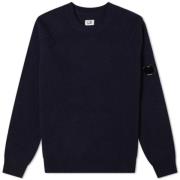 C.p. Company Klassisk Crew Neck Lammsull Stickad Tröja Blue, Herr