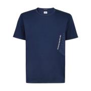 C.p. Company Merceriserad Jerseyficka T-shirt för Män Blue, Herr
