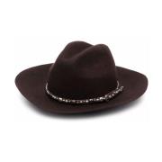 Golden Goose Studded Fedora Hat Chicory Coffee Brown, Dam