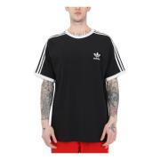 Adidas Originals Svart T-shirt med logobroderi och 3 ränder Black, Her...