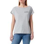 Love Moschino Grå Bomull T-shirt med Hjärtlogga Gray, Dam