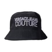Versace Jeans Couture Svart Logo Cloche Hatt Black, Herr