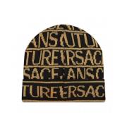 Versace Jeans Couture Lyxig Logotyp Ull Beret Black, Dam