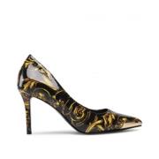 Versace Jeans Couture Barocco Print Décolleté med Guld Metall Logo Bla...