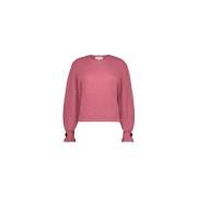 Fabienne Chapot Guldknappad Pullover med Ballongärmar Pink, Dam