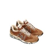 Premiata Lucy Lace-Up Sneakers med ikoniska inskriptioner Brown, Dam