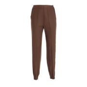 Etro Leather Trousers Brown, Dam