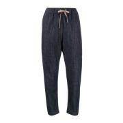 Brunello Cucinelli Dimmade Jeans med Elastisk Midja Blue, Dam