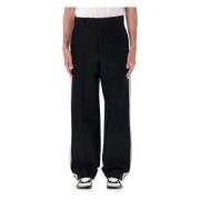 Palm Angels Svart/Vit Randig Track Pants Aw23 Black, Herr