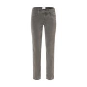 Cambio Velvet Straight Jeans Gray, Dam