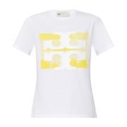 Tory Burch T-shirt med logotyp White, Dam