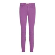 MOS Mosh Slim-Fit High-Waisted Colour Pant Byxor Purple, Dam