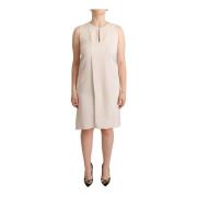 Peserico Elegant Beige Ärmlös Shift Klänning Beige, Dam