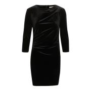 InWear Svart kort klänning med draperad framdel Black, Dam
