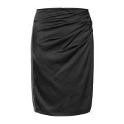 InWear Svart draperad kjol med hög midja Black, Dam