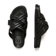 InWear Stiliga Läder Slide Sandaler Black, Dam