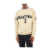 La Martina Merinoull Crew Neck Tröja Off White White, Herr