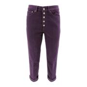 Dondup Mörklila Cropped Jeans Purple, Dam
