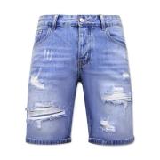 Enos Billiga jeansshorts för män - 9051 Blue, Herr