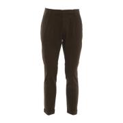 Dondup Smal passform stretch bomull chino byxor Brown, Herr