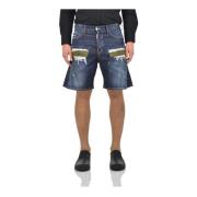 Dsquared2 Vintage Stil Denim Shorts för Män Blue, Herr
