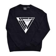 Guess Logo Triangle Sweatshirt - Svart Kollektion Black, Herr