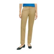 Brooks Brothers Ljusbeige stretch-chinos i bomull Beige, Dam