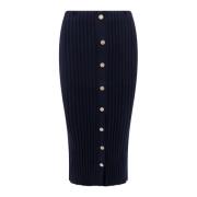 Philosophy di Lorenzo Serafini Blå Ribbad Kjol, Slim Fit Blue, Dam