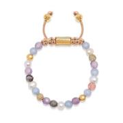 Nialaya Women`s Beaded Bracelet with Aquamarine, Amethyst Lavender, Ch...