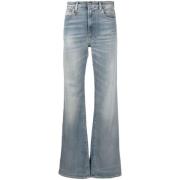 R13 Blå Wide Leg Stretch Jeans Blue, Dam