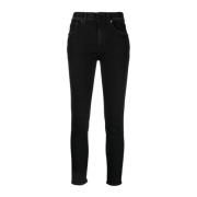 Dondup Stiliga Cropped Jeans Black, Dam