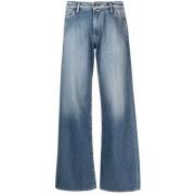 3X1 Stål Blå Wide Leg Jeans Blue, Dam