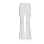Mother Elfenben Jeans The Weekender Fray Jeans White, Dam